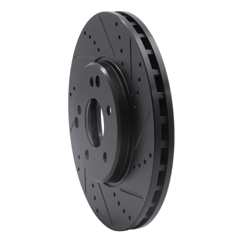 Chrysler Crossfire Brake Rotor (1) - Front Right - R1 Concepts - Drilled & Slotted - Black - `96-`11